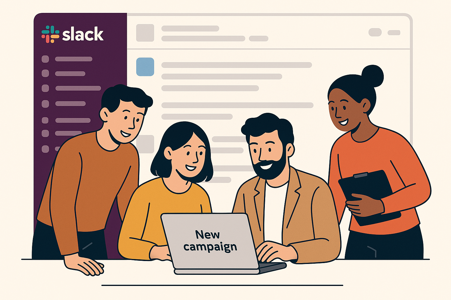 Slack collaboration illustration